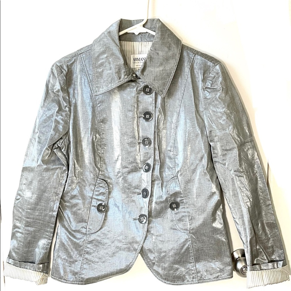 Armani collezioni jacket button down polyurethane collared